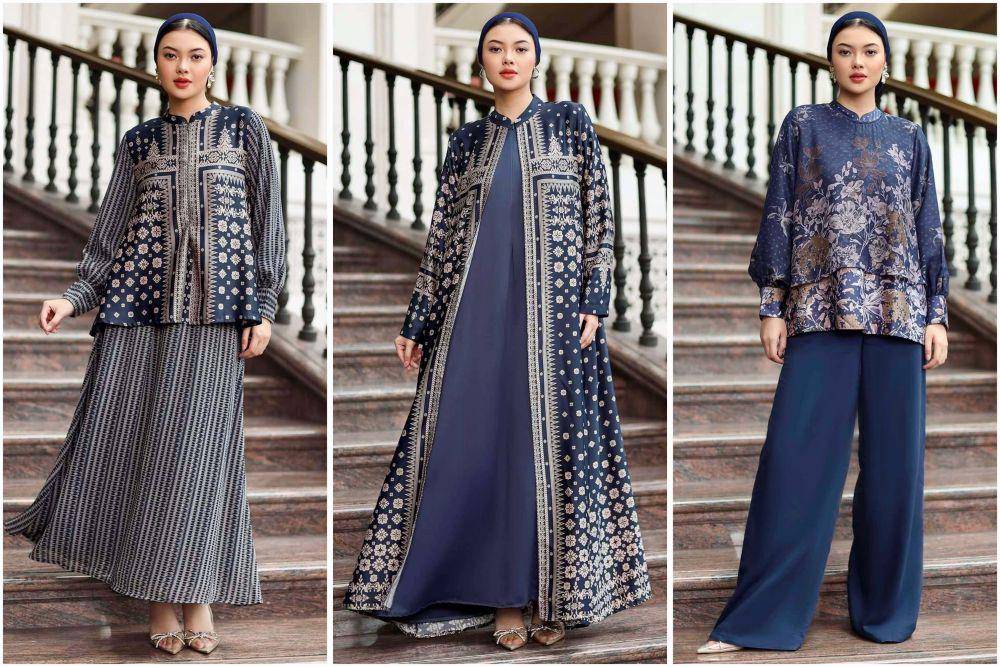 potret ide blouse, tunik, serta dress serba hitam dan navy ala Marella 