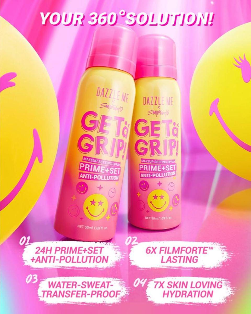 DAZZLE ME Get a Grip! Prime+Set Anti-Pollution Makeup Setting Spray (instagram.com/dazzleme_my)