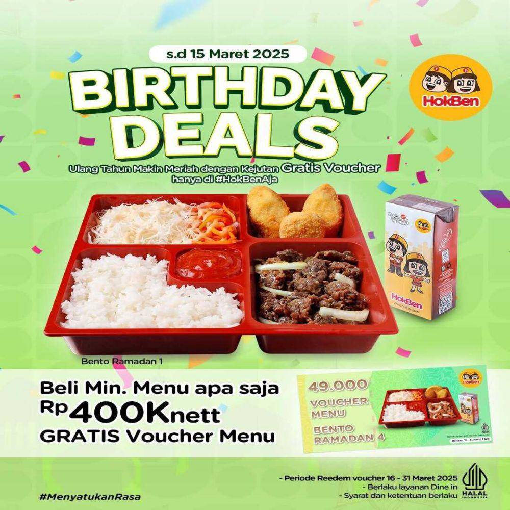 Promo HokBen Paket Birthday (instagram.com/hokben_id)