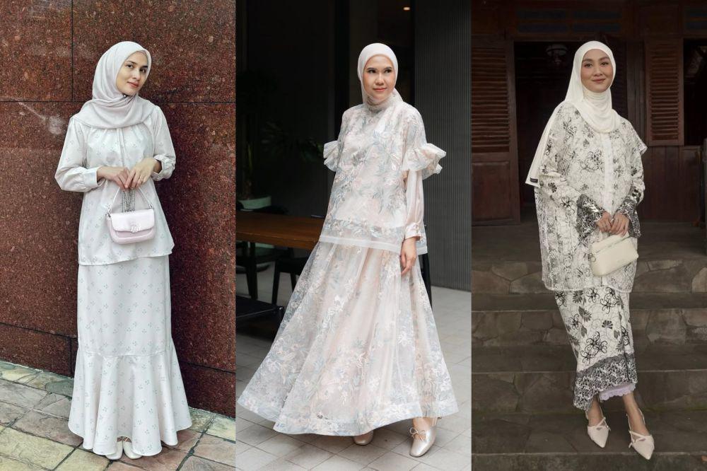 inspirasi OOTD Lebaran pakai one set ala selebgram hijab (instagram.com/dwihandaanda | instagram.com/vita.nurvitasari | instagram.com/inasrana)