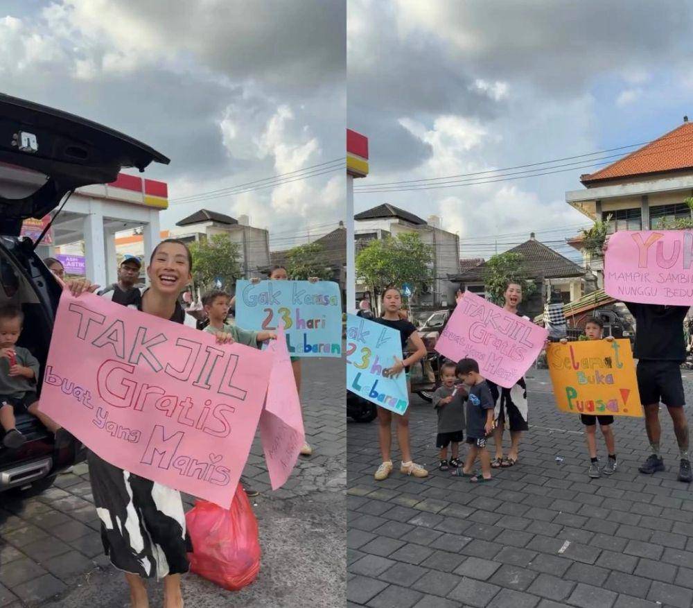 keluarga Jennifer Bachdim bagi-bagi takjil (instagram.com/jenniferbachdim)
