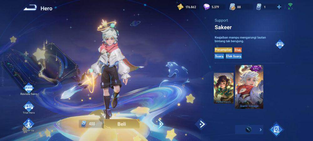 skin Starlit Voyage Sakeer di Honor of Kings (dok. TiMi Studio Group/Honor of Kings)