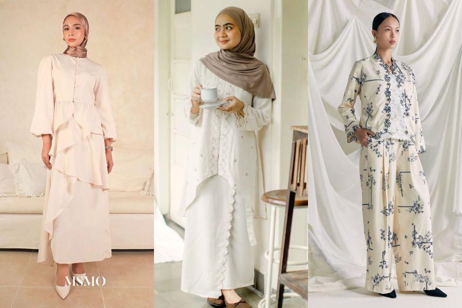8 Koleksi One Set Putih untuk Lebaran, Estetik dengan Model Terkini