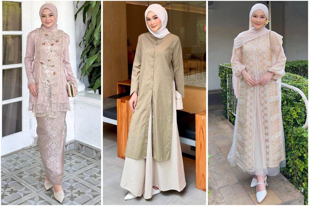 7 Inspirasi Baju Lebaran Nuansa Earth Tone ala Putri Nuryuliani, Chic!
