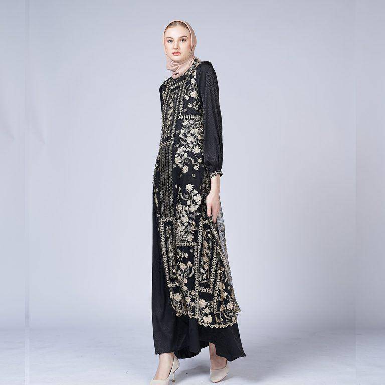 rekomendasi gamis etnik Lebaran 2025 (instagram.com/nawasana)