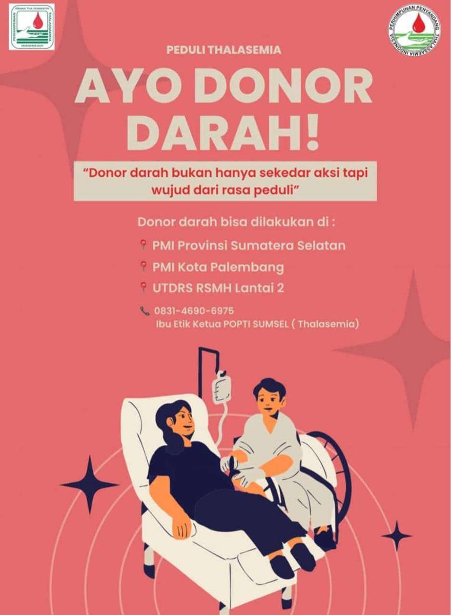 Ajakan donor darah (Dok: POPTI Sumsel)