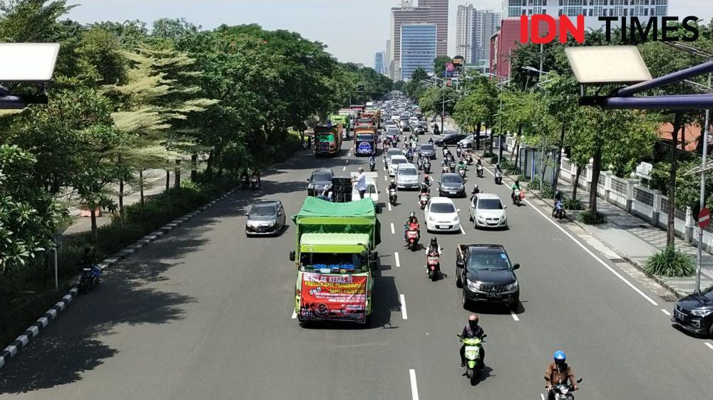 Truk Demo Pembatasan Operasional Lebaran, Dishub Jatim Menjawab