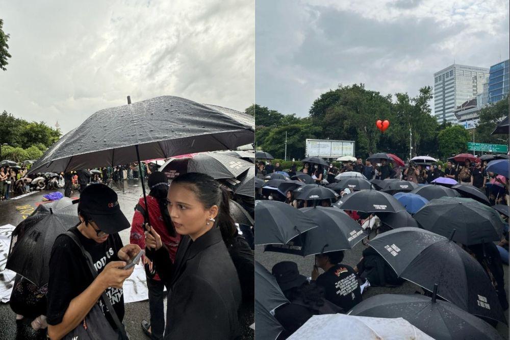 7 Potret Lutesha Ikut Aksi #TolakRevisiUUTNI, Vokal Suarakan Kritik