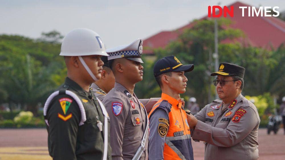 Apel pasukan Operasi Ketupat Seulawah 2025 di Polda Aceh. (IDN Times/Muhammad Saifullah)