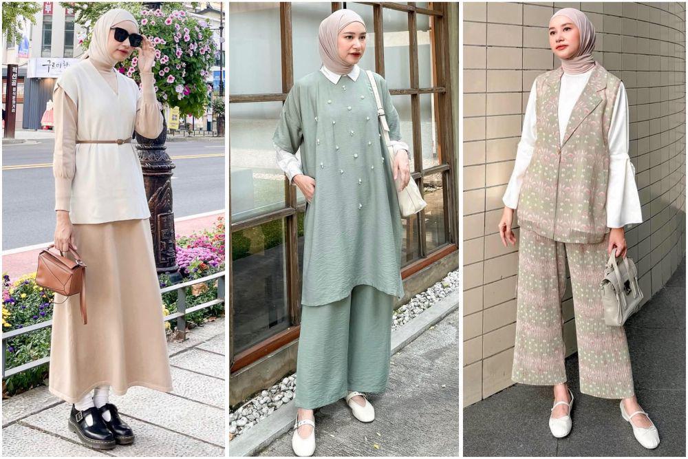 potret ide outfit hijab nuansa earth tone ala Siti Bahjatina (instagram.com/bahjatina)