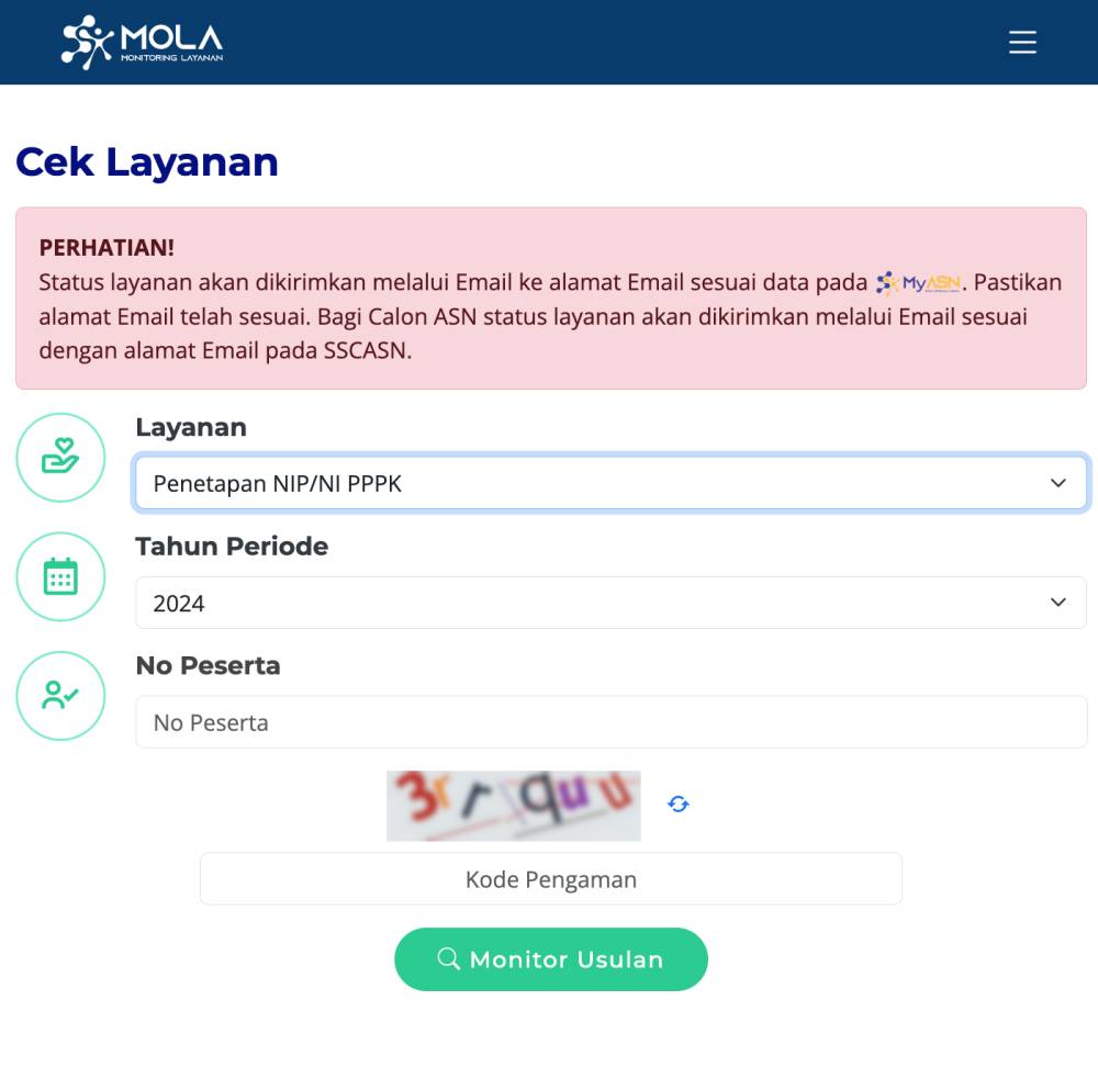 Cara cek status usul penetapan NIP CPNS dan PPPK 2024 via Mola BKN (monitoring-siasn.bkn.go.id)