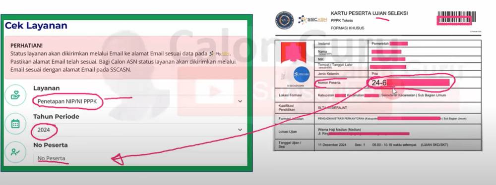 Salah memasukkan nomor peserta di laman MOLA BKN untuk cek usul NIP (youtube.com/Calon Guru (Kanjeng Mariyadi))
