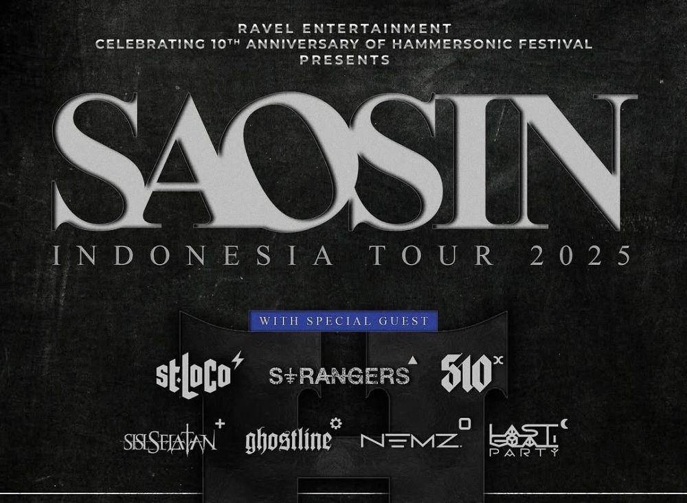 poster Saosin Indonesia Tour 2025 (instagram.com/hammersonicfest)