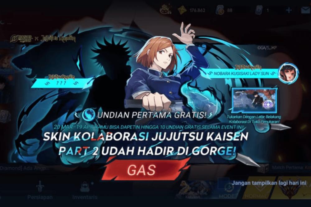 Event 10 Koin Keinginan Jujutsu Kaisen Gratis di Honor of Kings