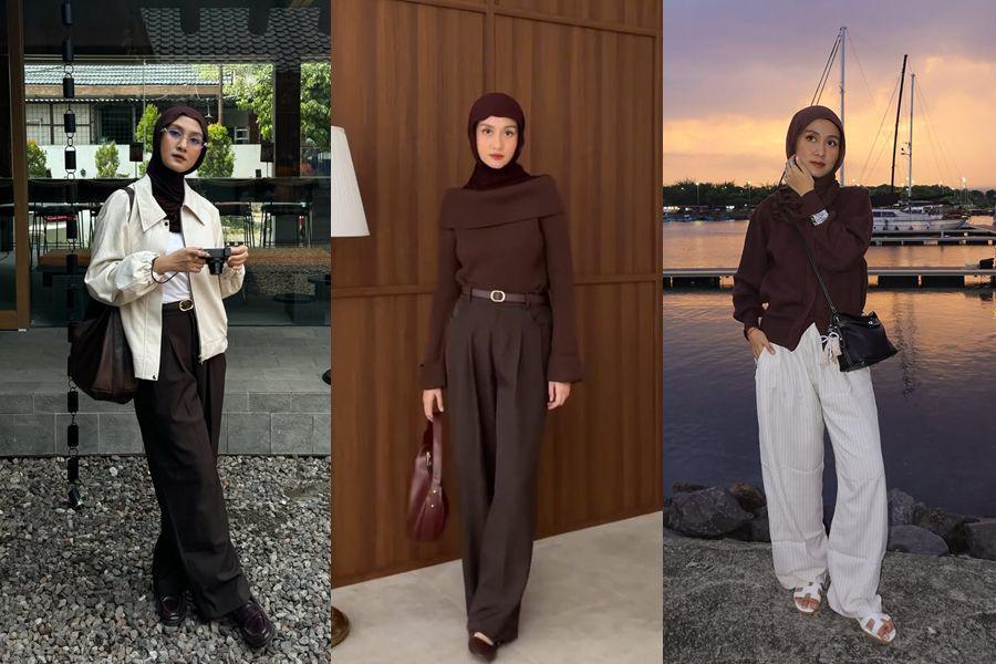 12 Mix and Match Outfit Cokelat Tua ala Inas Rana, Stand Out!