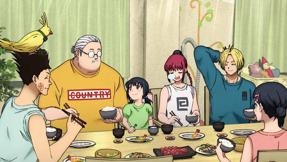 Sakamoto makan bersama keluarga (dok. TMS Entertainment/Sakamoto Days)