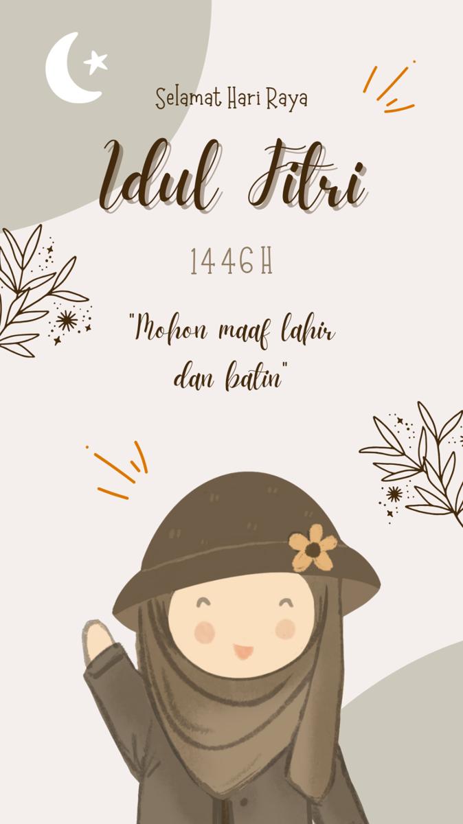 Template ucapan selamat idul fitri (Tropical Peach)