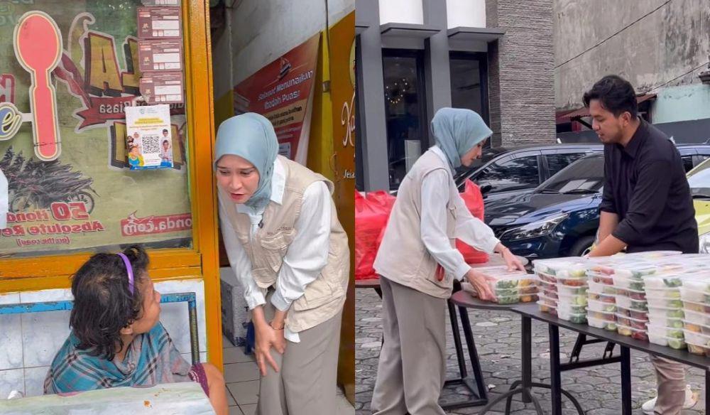 7 Momen Zaskia Mecca Ikut Kegiatan Para Pencari Takjil, Warteg Gratis!