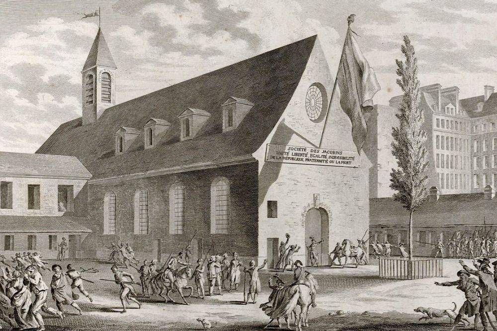 ilustrasi penutupan kelompok Jacobin, pada malam 27-28 Juli 1794, atau tahun ke-2 Republik (commons.wikimedia.org/Jean Duplessis-Bertaux/Claude-Nicolas Malapeau)