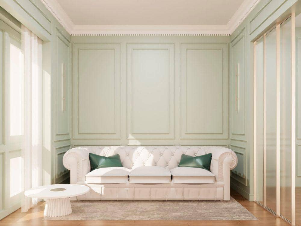 ilustrasi rumah dengan cat warna sage (freepik.com/freepik)