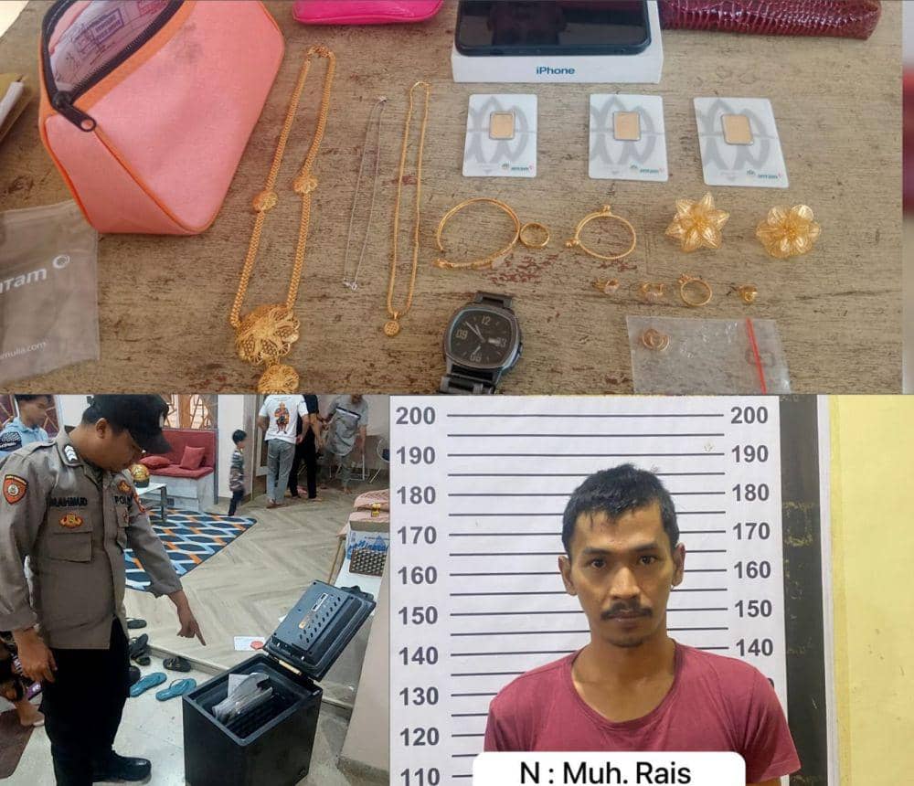 Polisi Ringkus Pembobol Rumah Gasak Emas 125 Gram di Makassar