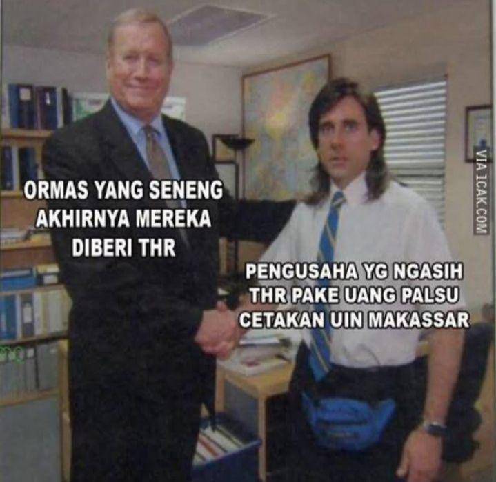 meme ormas minta THR (instagram.com/onecak)
