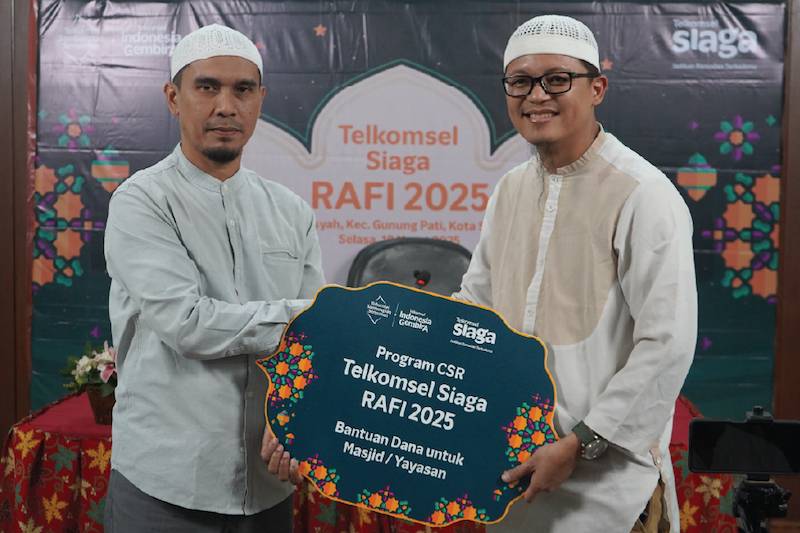 Kegiatan Telkomsel Siaga Rafi 2025 Sambungkan Senyuman di Masjid Aisyah Gunung Pati Semarang. (Dok. Telkomsel)