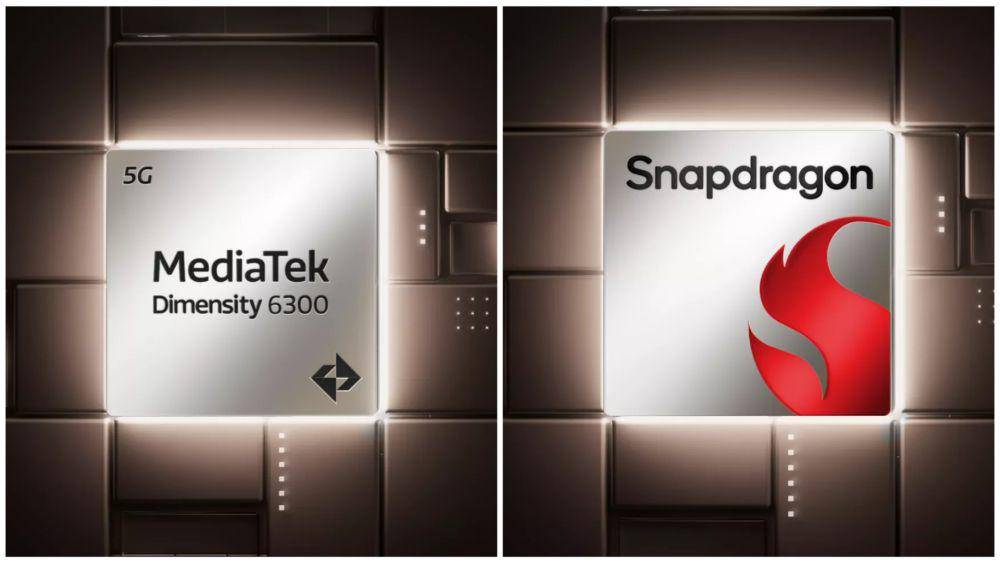 ilustrasi proooosesor MediiiiaTek Dimensity 6300 (kiri) dan Qualcomm Snapdragon 685 (kanan) (vivo.com)