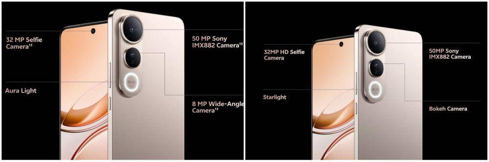 infografik kamera vivo V50 Lite 5G (kiri) dan vivo V50 lITE 4G (kanan) (vivo.com)