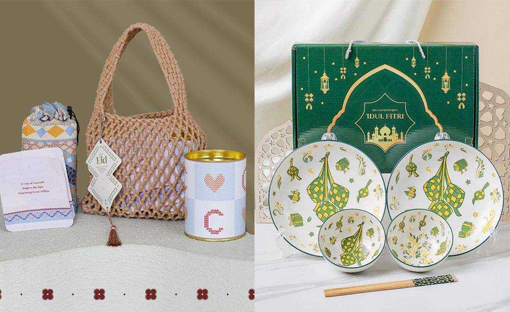Ilustrasi hampers Lebaran (kolase via Shopee/ Freyandco & Aveline Official)