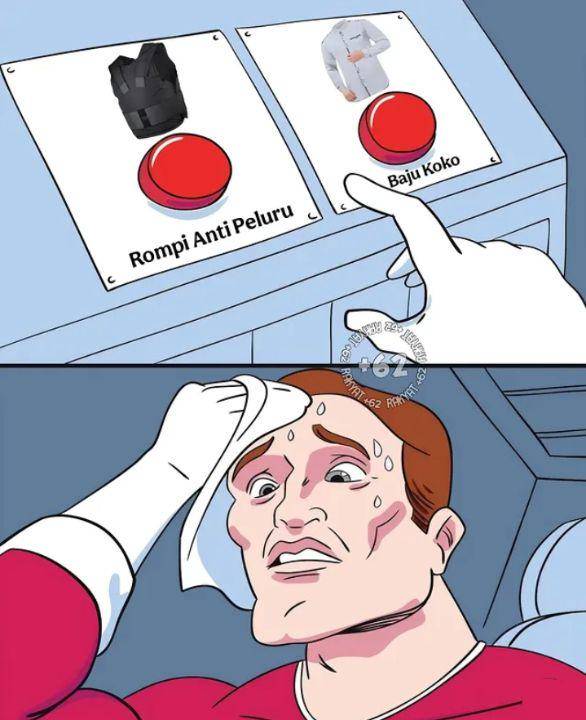 meme rompi antipeluru (instagram.com/rakyat_plus_62)