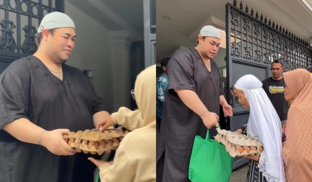 7 Potret Ivan Gunawan Berbagi Sembako Kepada Tetangga saat Ramadan