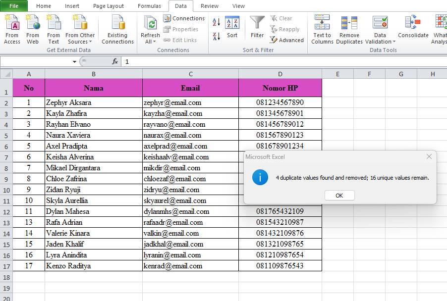Menemukan dan menghilangkan data duplikat (IDN Times/Sofi Nurhidayah)