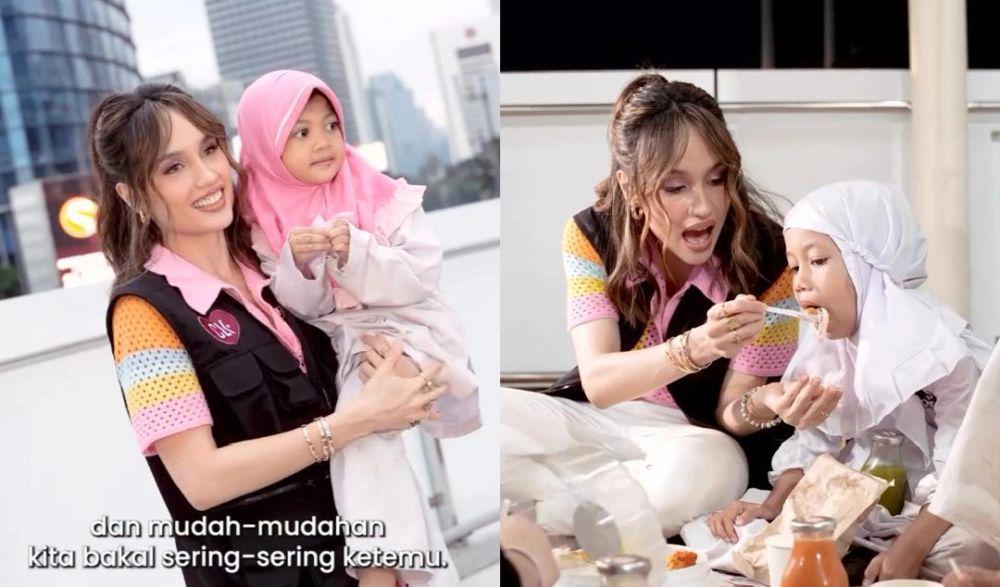 Potret Cinta Laura Ajak Anak Yayasan Keliling Jakarta Naik Bus Tingkat