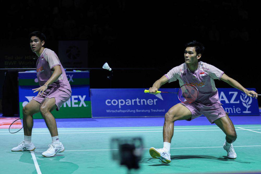 Ganda putra Indonesia, Muhamamd Shihibul Fikri/Daniel Marthin di final Swiss Open 2025 (dok.PP PBSI)