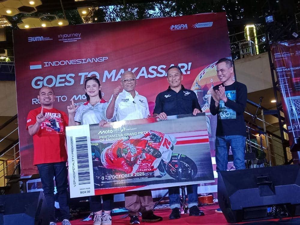 Roadshow Pertamina Grand Prix of Indonesia 2025 oleh Mandalika Grand Prix Association (MGPA) di Makassar, Minggu (23/3/2025). (Dok. IDN Times/Istimewa)