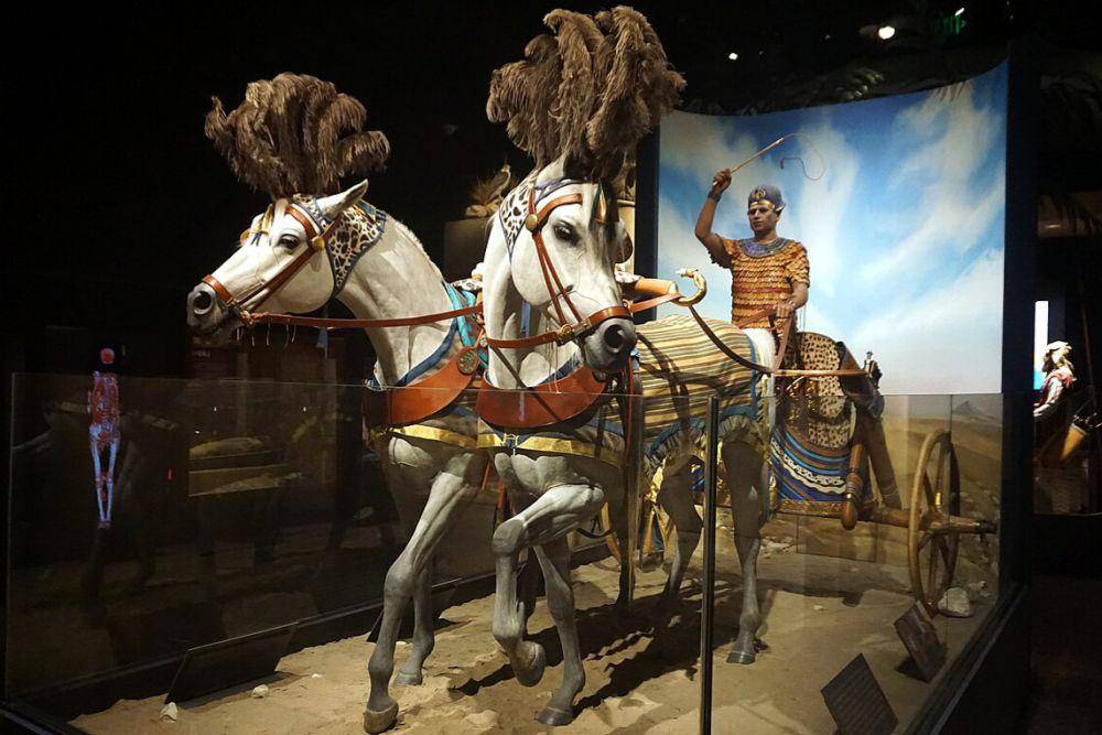 replika Tutankhamun mengendarai kereta perang di Museum Umum Milwaukee di Milwaukee, Wisconsin (commons.wikimedia.org/Michael Barera)