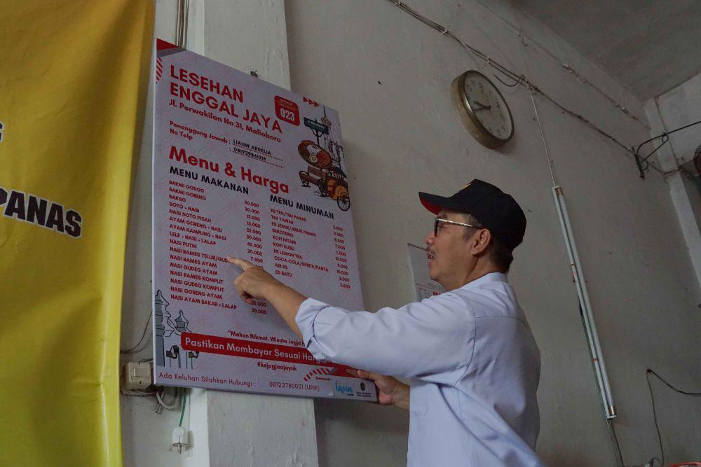 Cegah Nuthuk Harga, Pemkot Pasang Papan Menu 80 Warung di Malioboro