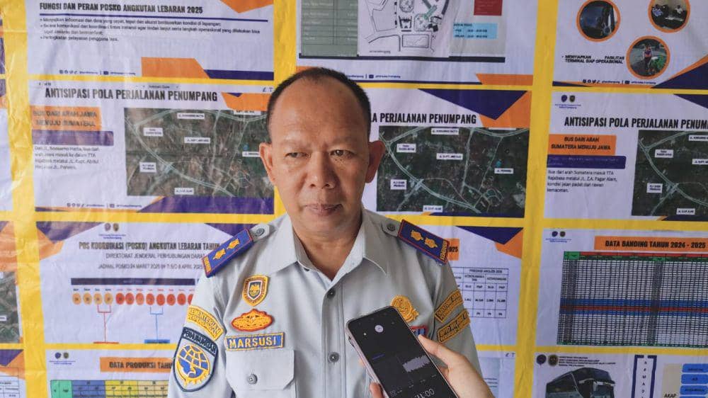 Kepala terminal Rajabasa Bandar Lampung, Marsusi.(IDN Times/Muhaimin)