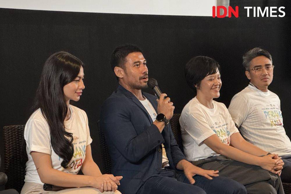 Chicco Jerikho dalam konferens pers film Perang Kota pada Senin (24/3/2025) (IDN Times/Elizabeth Chiquita)