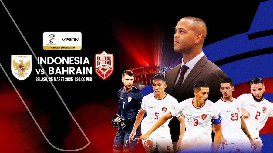 poster pertandingan Indonesia vs Bahrain di Vision+ (dok. Vision+)