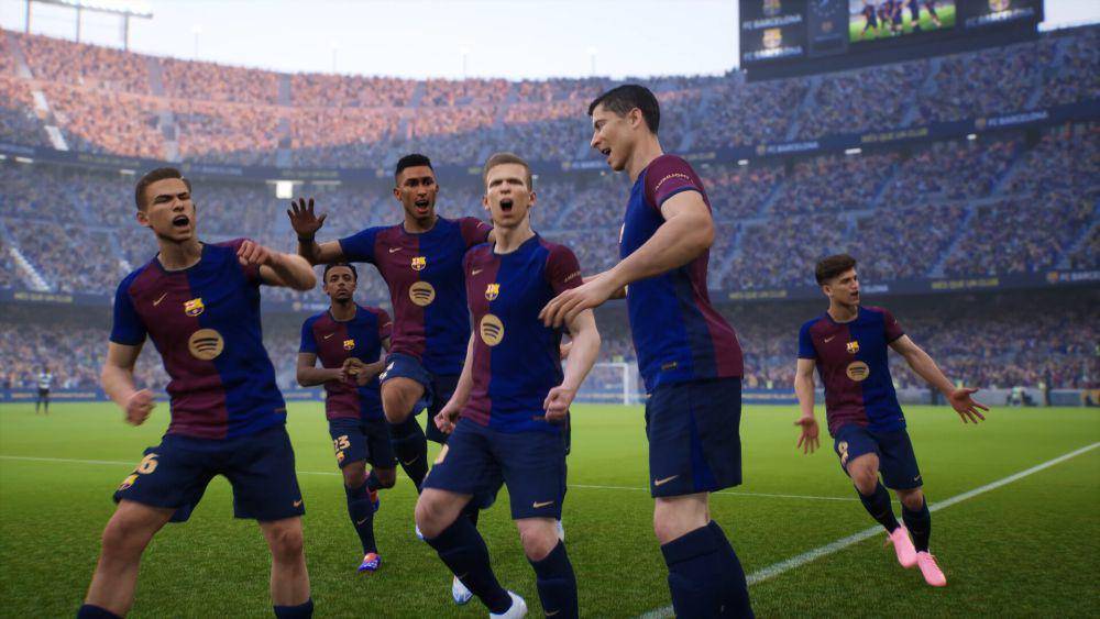 selebrasi pemain Barcelona di eFootball (dok. Konami/eFootball)