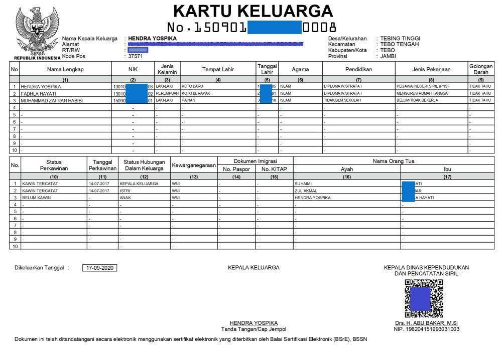 ilustrasi Kartu Keluarga (dukcapil.tebokab.go.id)