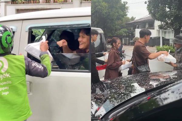 7 Potret Mahalini-Rizky Febian Berbagi Makanan Jelang Buka Puasa