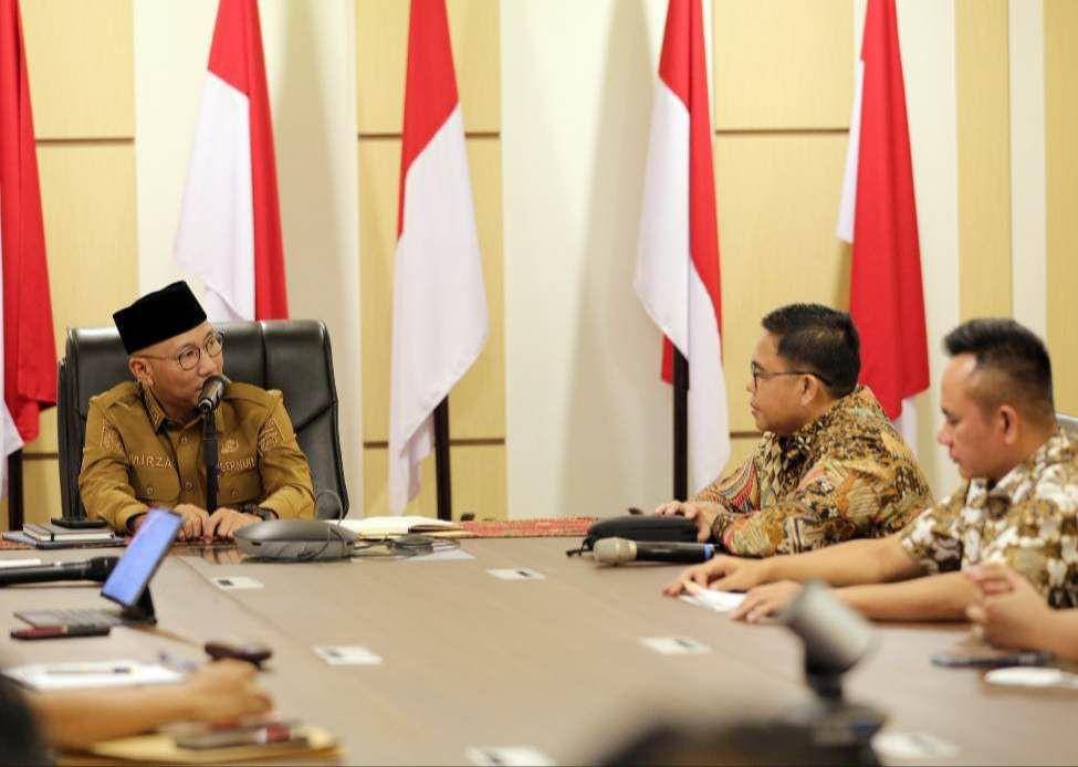 Pemprov Lampung menggelar pertemuan dengan KPU dan Bawaslu Provinsi Lampung. (Dok. Pemprov Lampung).