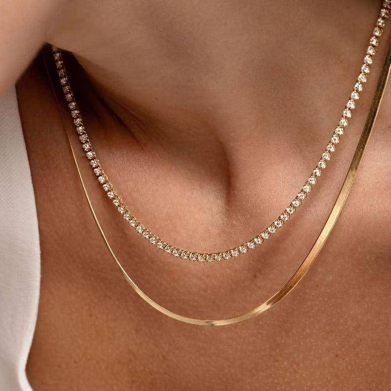 potret ide kalung set gold plated stainless steel ala Velour Jewels (shopee.com/velourjewels)