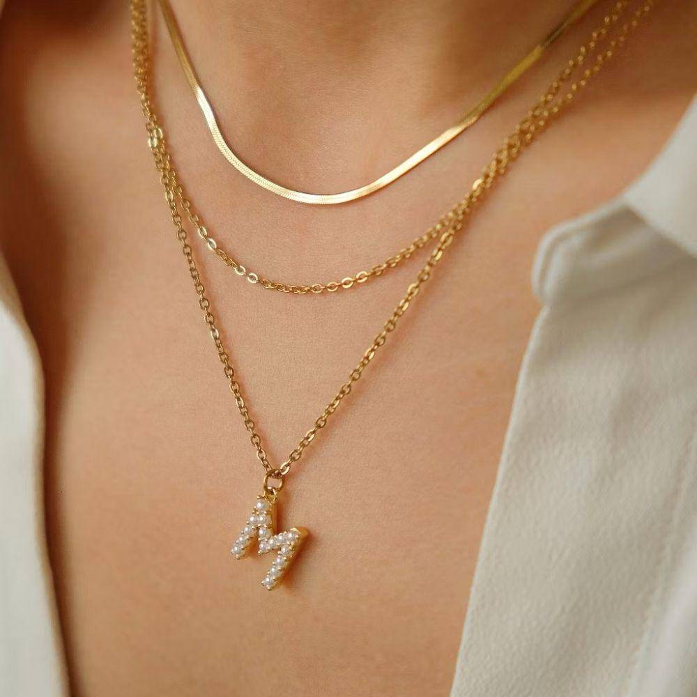 potret ide kalung set gold plated stainless steel ala Velour Jewels (shopee.com/velourjewels)