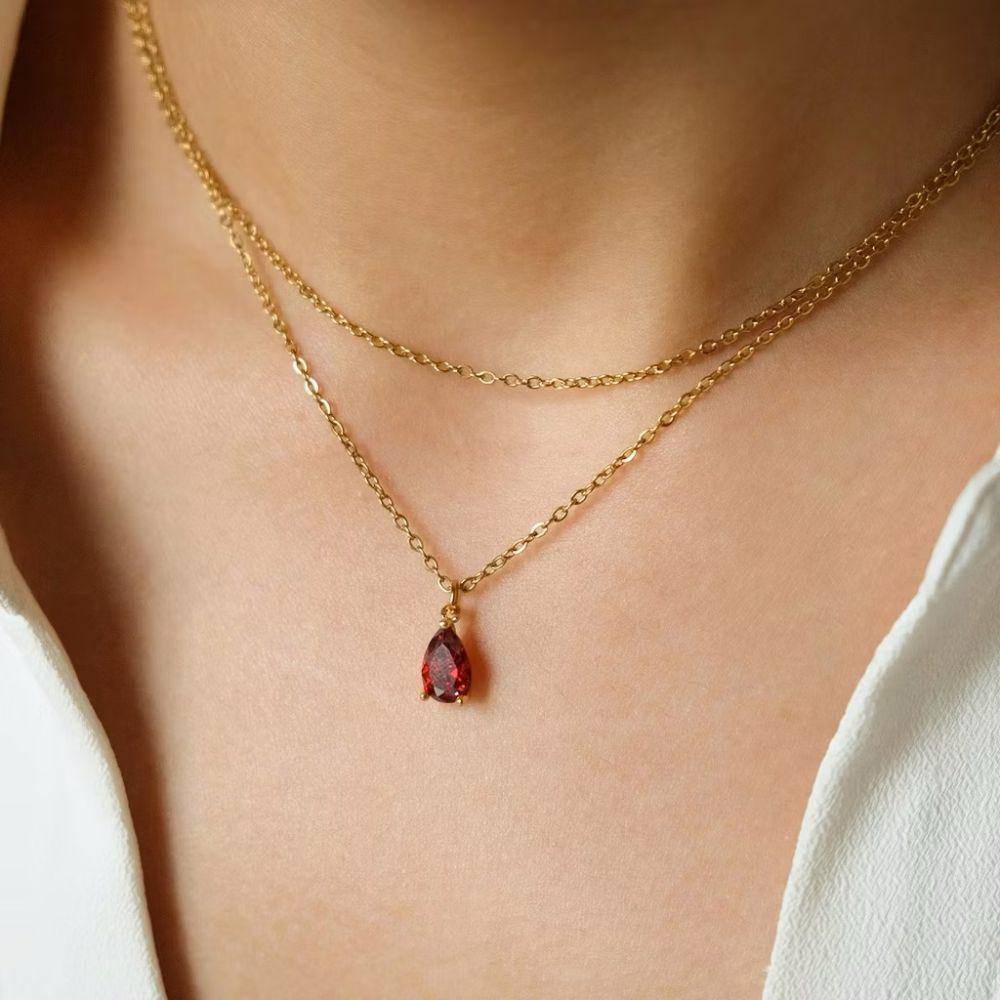 potret ide kalung set gold plated stainless steel ala Velour Jewels (shopee.com/velourjewels)