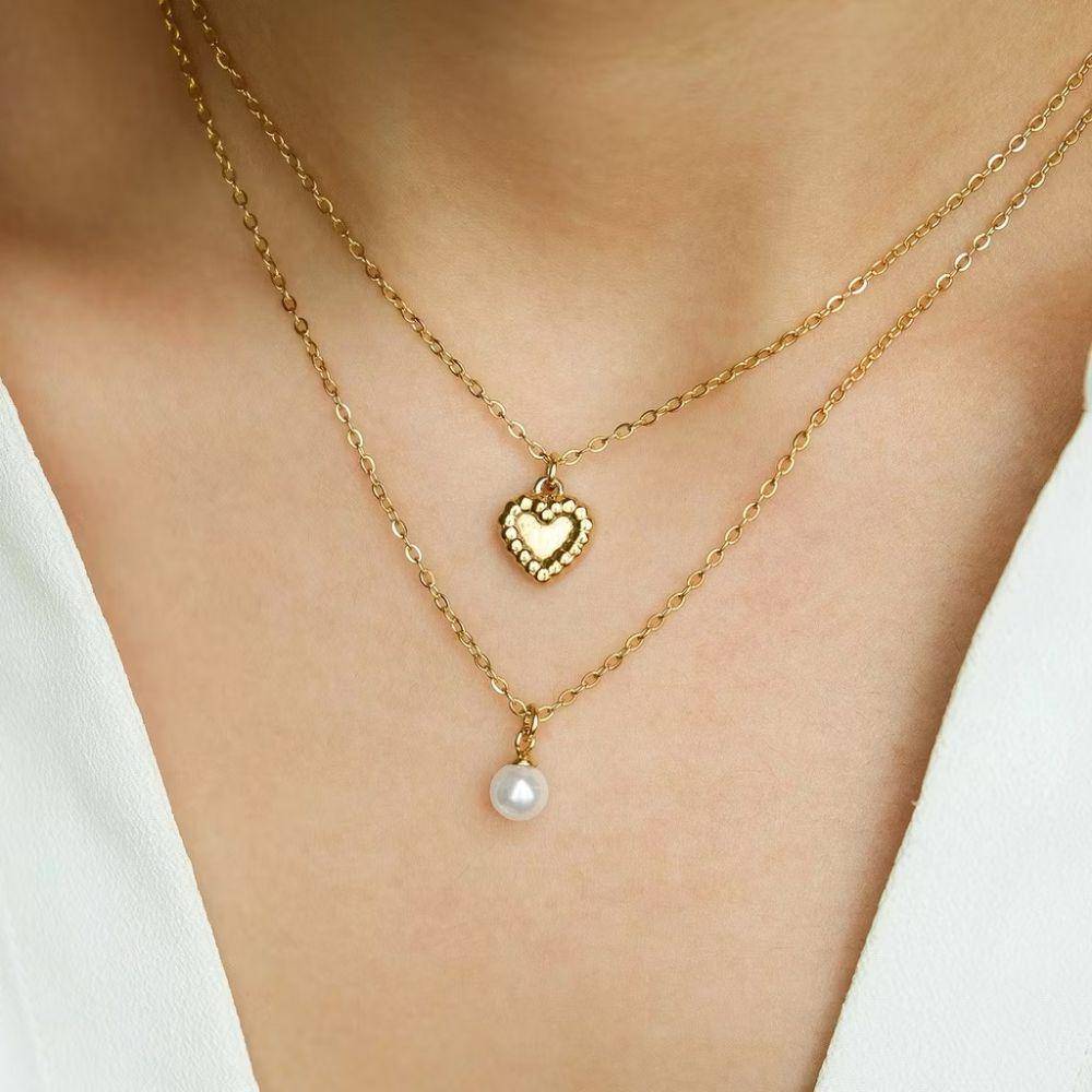 potret ide kalung set gold plated stainless steel ala Velour Jewels (shopee.com/velourjewels)