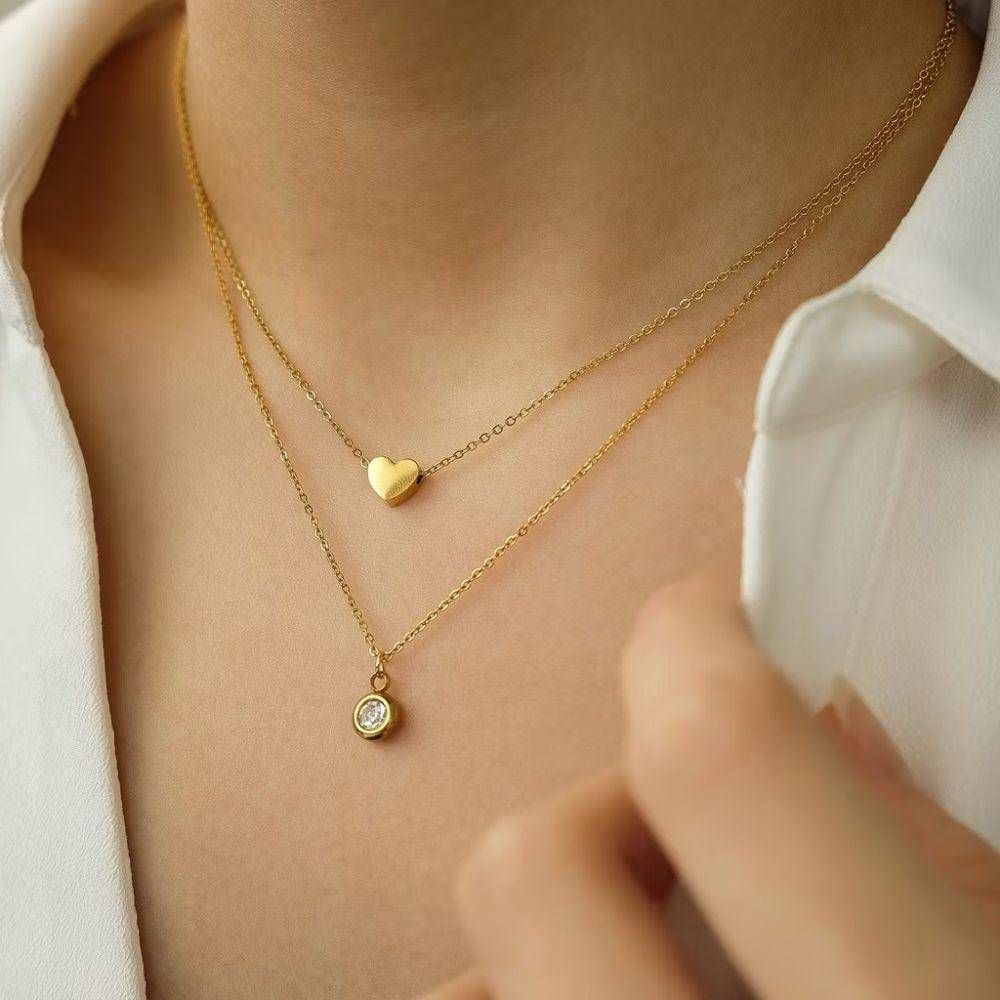 potret ide kalung set gold plated stainless steel ala Velour Jewels (shopee.com/velourjewels)